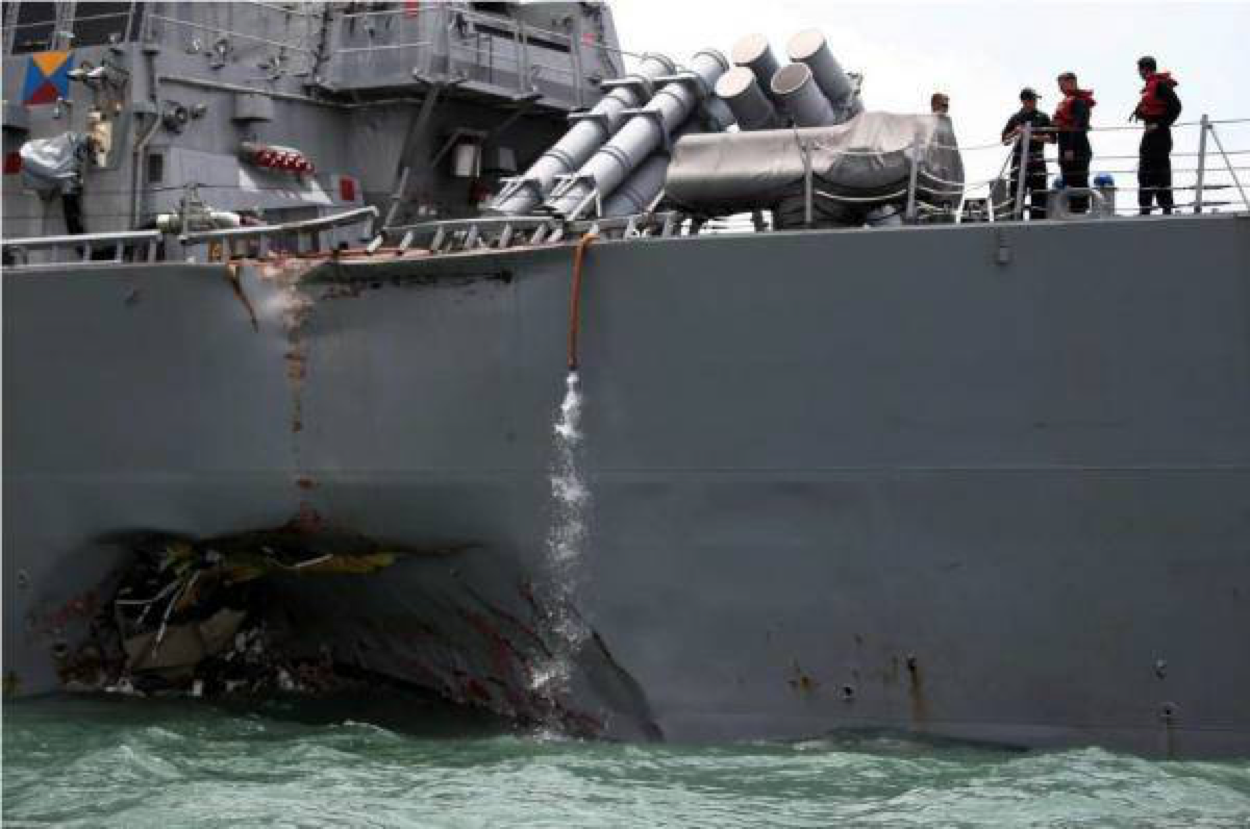 全是低级人为错误！新加坡公布美驱逐舰撞船事故报告-热点新加坡