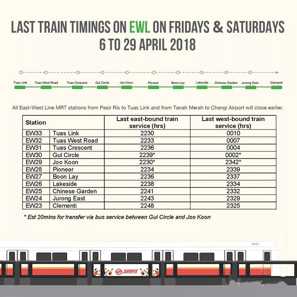 新加坡4月最新地铁运营时间表-热点新加坡