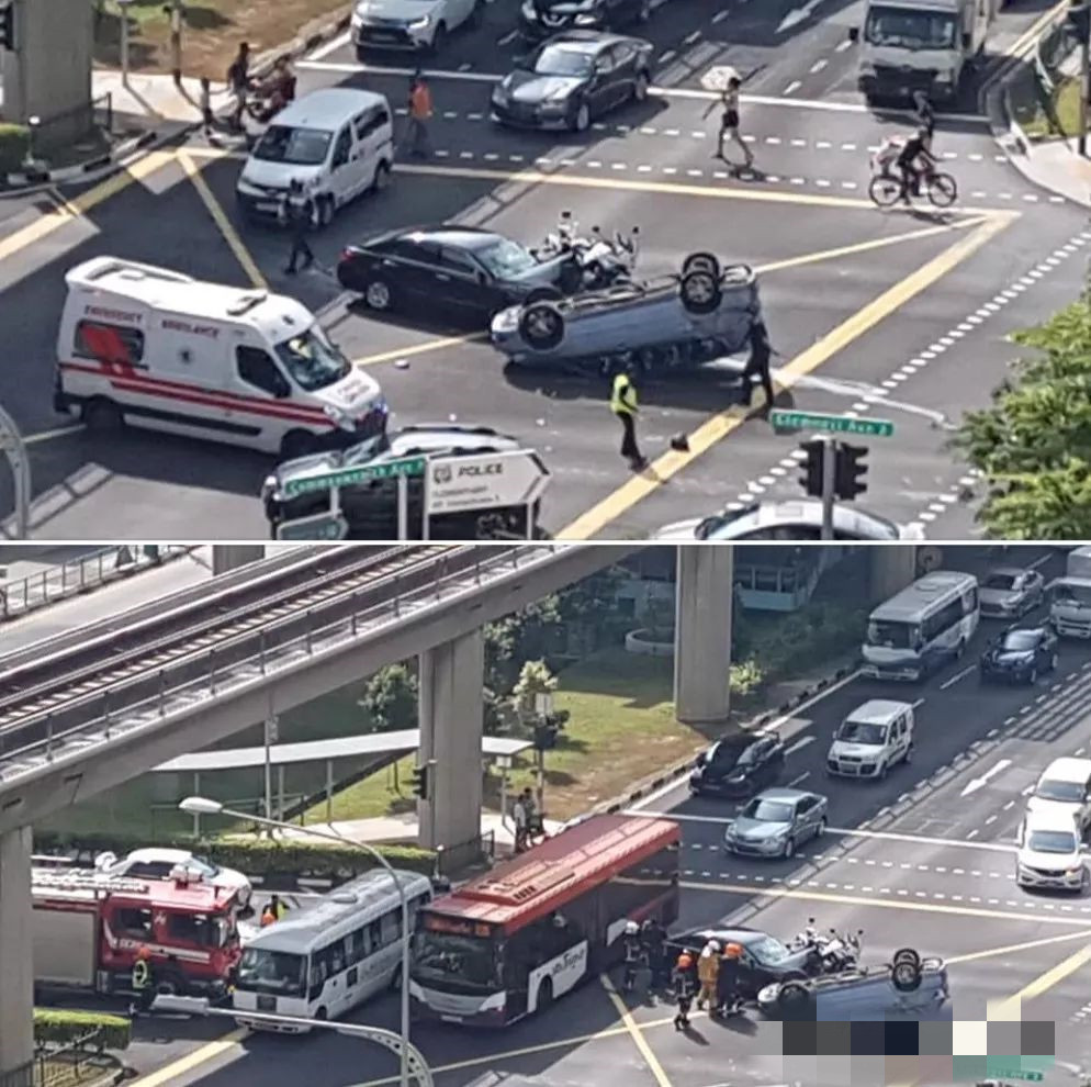 惨烈！金文泰发生一起车祸 连车身都变形了……-热点新加坡