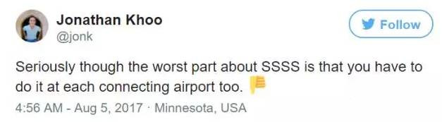 飞机出国时 你有经历过“SSSS”吗？-热点新加坡